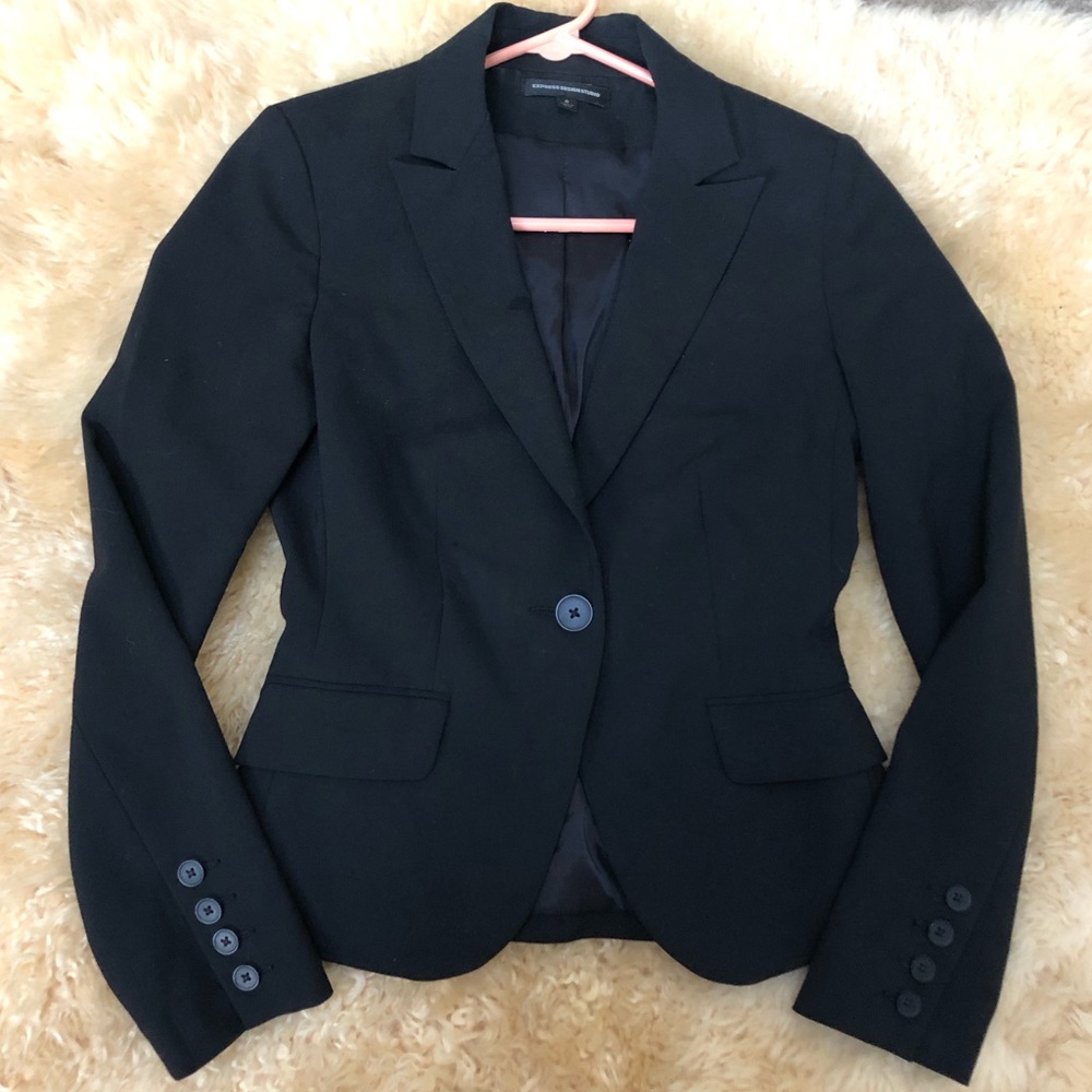 Express Design Studio Black Button Suit Jacket 0 - image 1